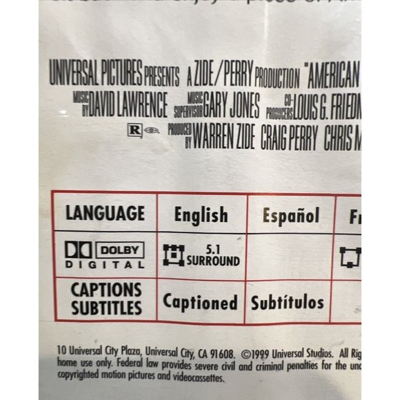 American Pie DVD 1999 R-Rated Version Collectors Edition Widescreen - Picture 5 of 6